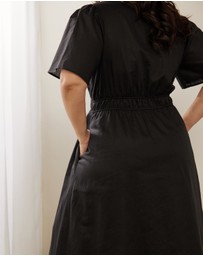 Atmos&Here Curvy - Jasmine Linen Blend Midi Dress