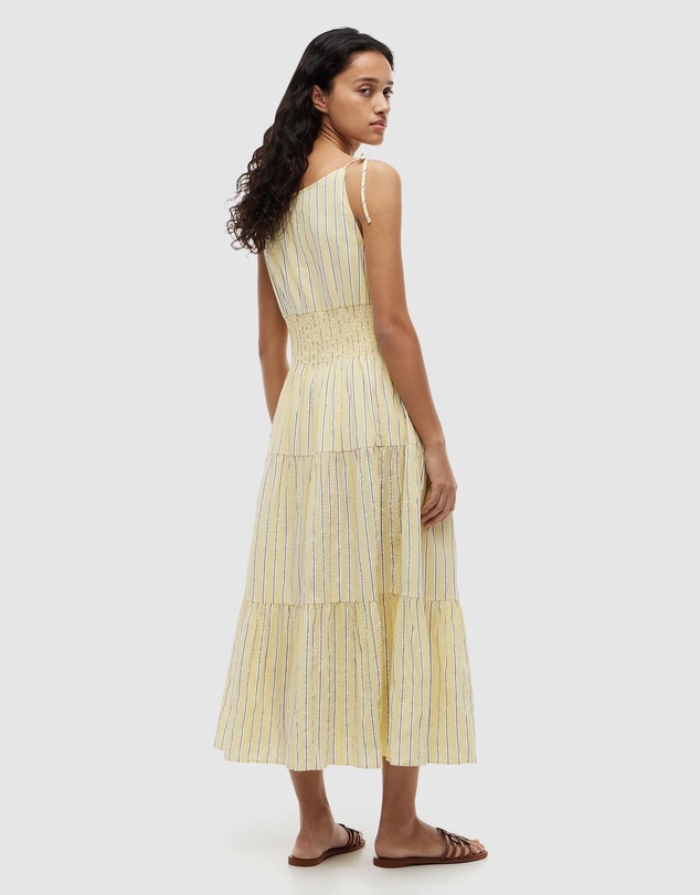 Tommy Hilfiger - Seersucker Smock Tie Strap Midi Dress