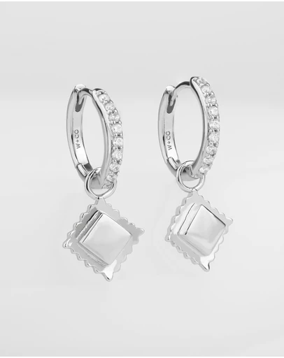 Wanderlust + Co - Ravioli Charm Huggie Earrings