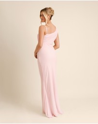 Six Stories - Cowl Front Asymmetrical Chiffon Bridesmaid Dress