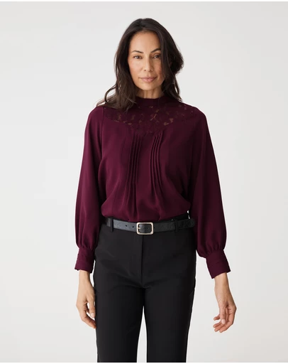 Forcast - Fiora Lace Yoke Blouse