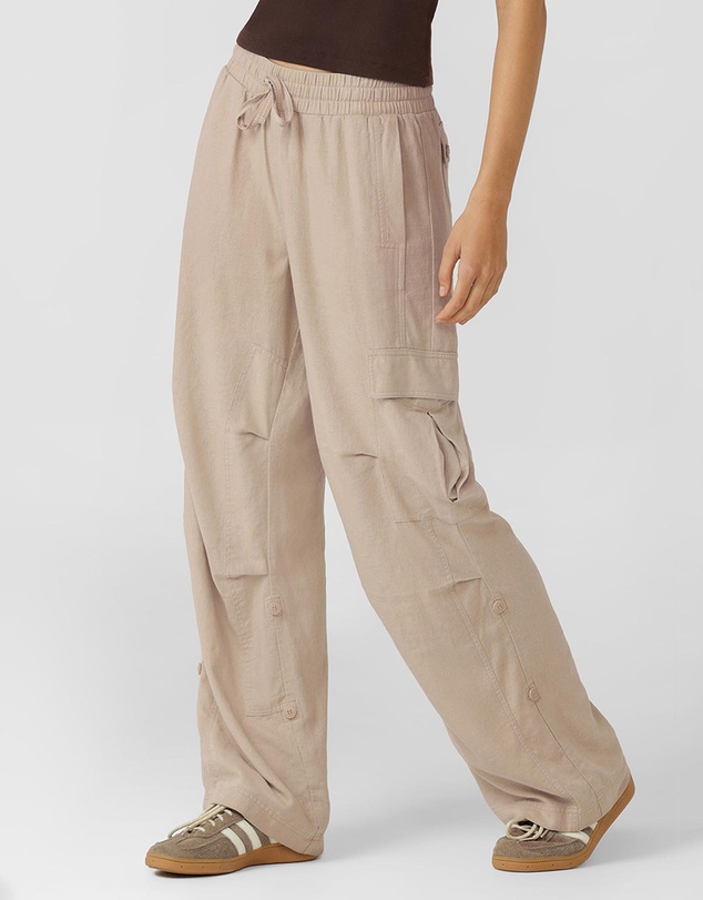 Lorna Jane - Linen Flashdance Wide Leg Cargo Pants