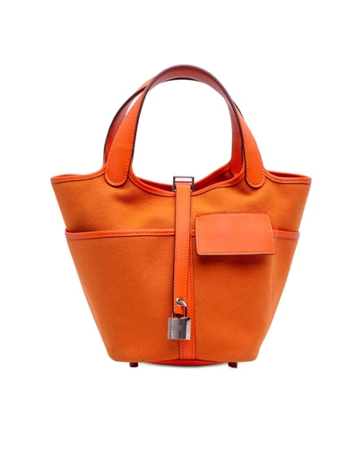 Hermes - Pre-Loved Toile Goeland and Swift Cargo Picotin Lock 18