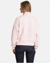 GUESS Jeans - GUESS JEANS Half-Zip OS Mini Triangle Sweatshirt