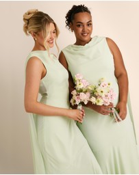 Six Stories - High Cowl Neck Drape Chiffon Bridesmaid Dress