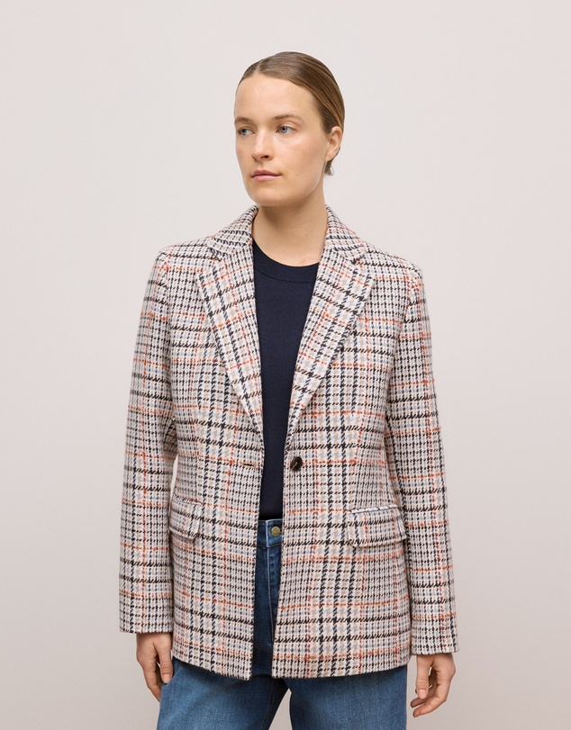 Trenery - Wool Tweed Blazer in Powder Blue