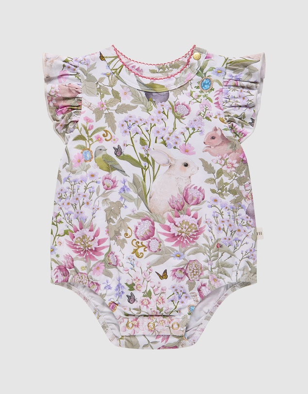 Fleur Harris - 'Heirloom Treasures' Sweet Bubble Romper in Gardenia