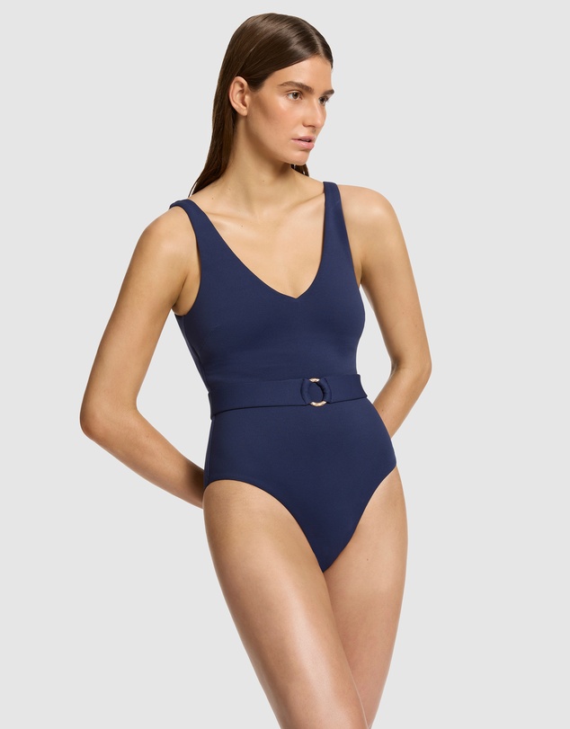 JETS - V-Neck Belted One-Piece