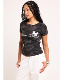 Neon Hart - Waffle Camo Henley T-Shirt