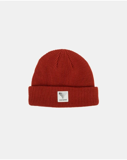 Fallen Footwear - Fallen Footwear Insignia Acrylic Cuff Short Stylish Beanie - Astro Red