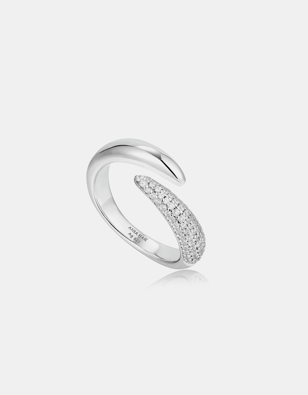 Ania Haie - Punk Silver Cubic Zirconia Wrap Adjustable Ring