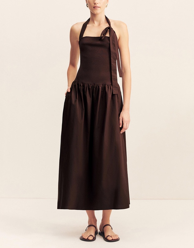 Shona Joy - Aliah Halter Tie Midi Dress