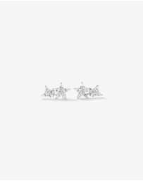 Michael Hill - Floral Detachable Stud Earrings with Cubic Zirconia in Sterling Silver
