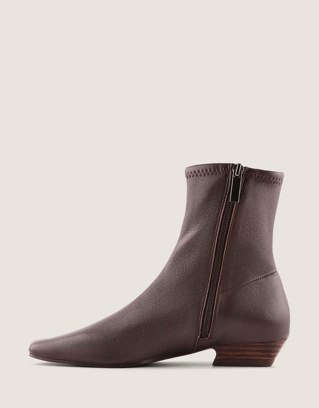 Shelly Shen - Carmen Heel Ankle Boots Brown Leather