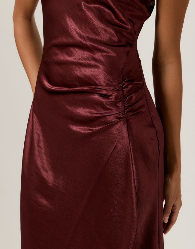Tussah - Amy Boat Neck Satin Midi Dress