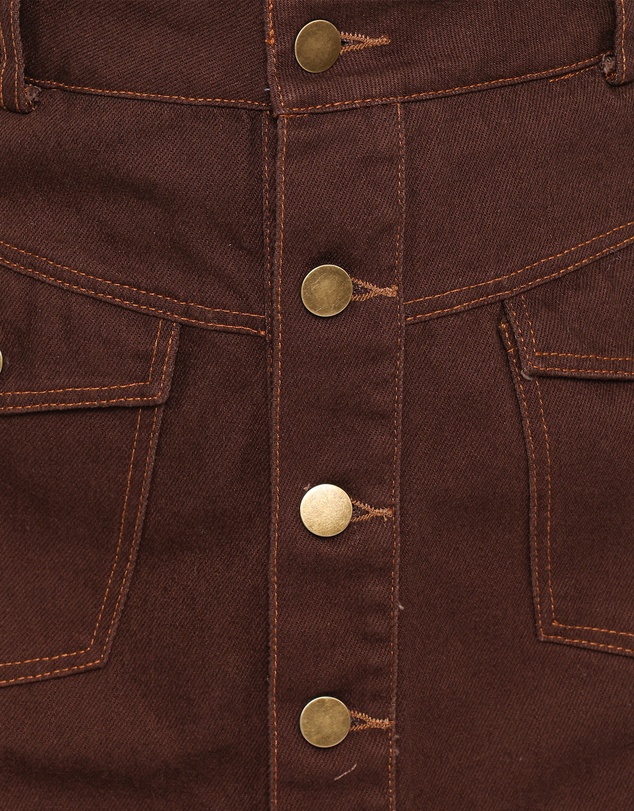 Petal & Pup - Presley Denim Skort - Dark Brown