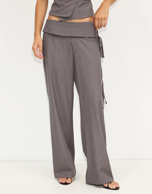 Dazie - Solace Pinstripe Belted Trousers