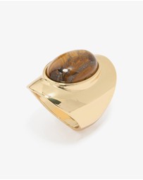 Lovisa - Gold Plated Tiger's Eye Oval Ring