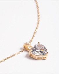 Lovisa - Gold Plated Sterling Silver Cubic Zirconia Heart Necklace