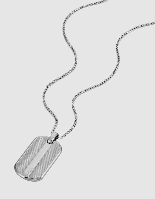 Fossil - Knox Stainless Steel Dog Tag Necklace