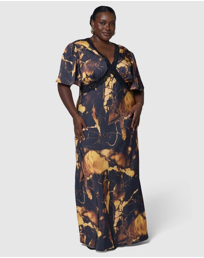 Pink Dusk by Curve Project - Electric Vibe Maxi Dress