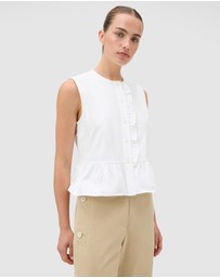 Oroton - Oxford Peplum Top