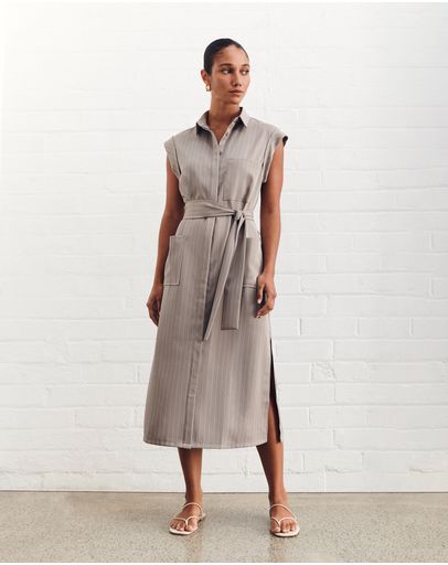 Taupe Pinstripe