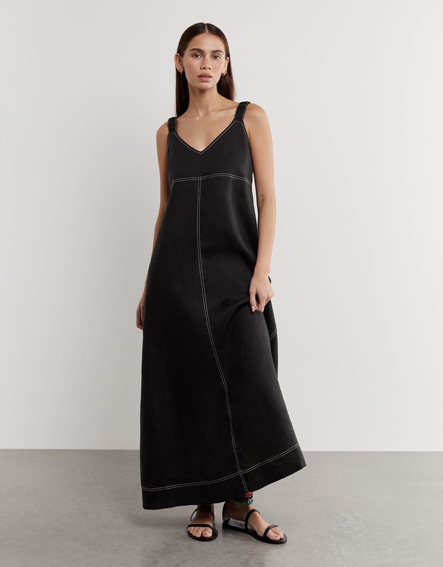 Jag - Sara Linen Midi Dress