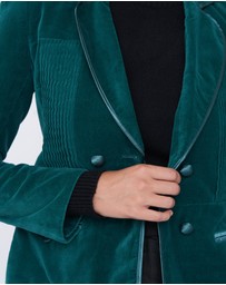 Amelius - Margaret Velvet Pintuck Blazer