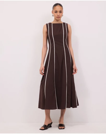 Calli - Zara Contrast Seam Midi Dress