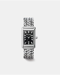 THOMAS SABO - THOMAS SABO Ladies Rectangular Silver Watch with Black Dial