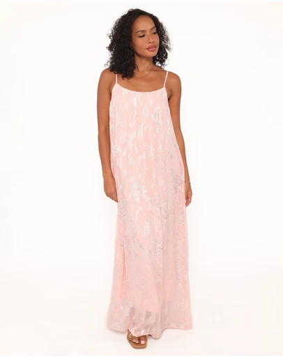 Petal & Pup - Lumina Jacquard Maxi Dress - Pink