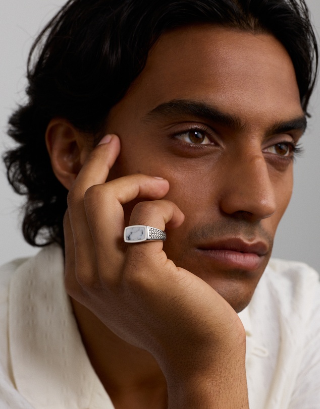 Michael Hill - Howlite Signet Ring in Sterling Silver