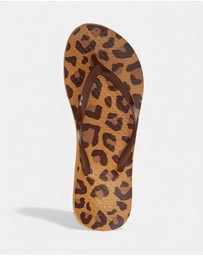 Vionic - Noosa Print Toe Post Sandal - Leopard Brown