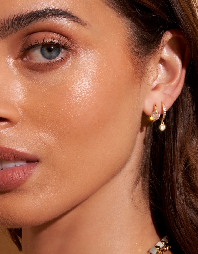 Arms Of Eve - Rhodes Gold Earrings - Stone