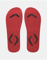 Boomerangz Footwear - Men's Black/Red Thongs with arch support and 2 x interchangeable straps