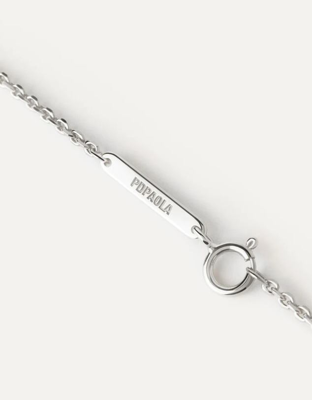PDPAOLA - Pave Large Drop Silver Necklace