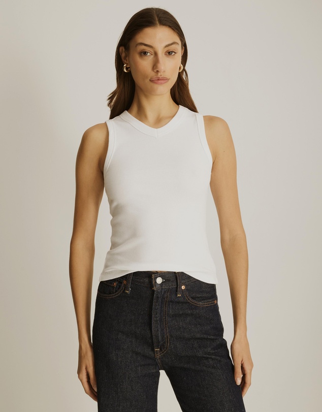 Atmos&Here - Organic Cotton High V-Neck Tank