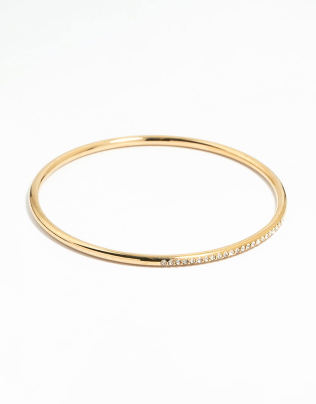 Lovisa - Waterproof Gold Plated Stainless Steel Diamante Bangle