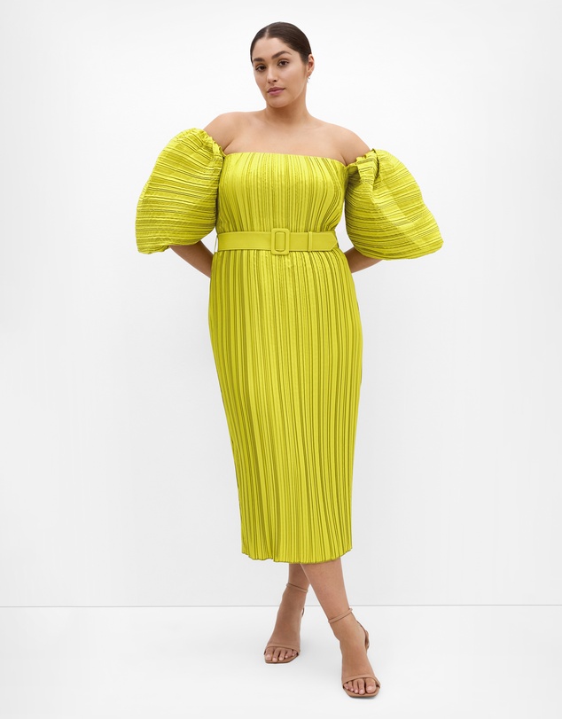 City Chic - Krista Pleat Midi Dress