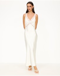 Dazie - Moonlit Lace Satin Maxi Dress