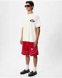 RHUDE - Rhude Mesh Piping Baggy Track Shorts
