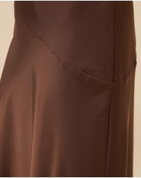 CHANCERY - Hallie Satin One Shoulder Drape Maxi Dress