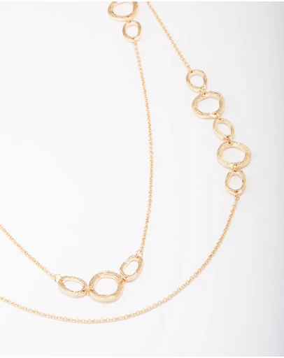 Lovisa - Gold Molten Oval Stone Necklace