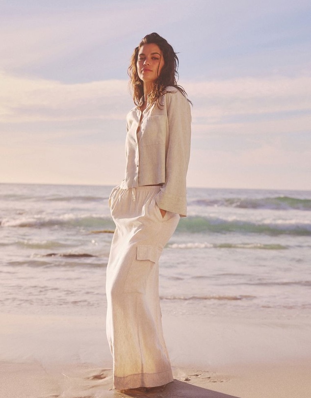 NEXT - Column Midi Skirt with Linen