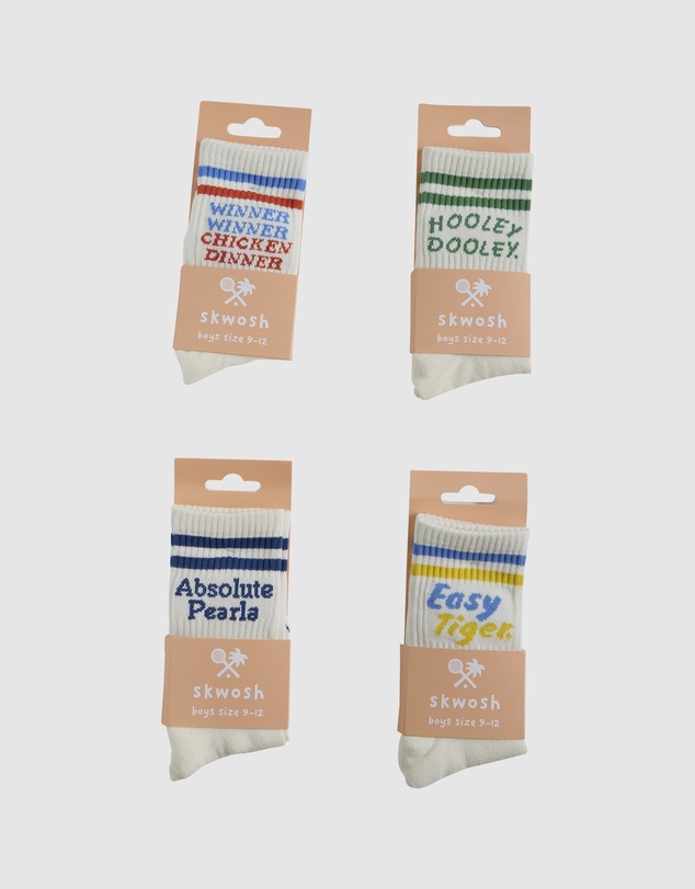 Skwosh - Hooley Dooley Kids Socks in Green Stripe