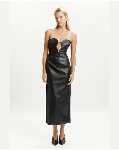 Bardot - Eleni Vegan Leather Midi Dress