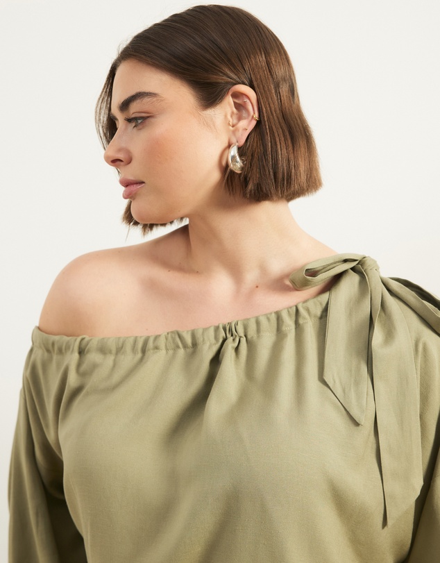 Atmos&Here Curvy - Scarlett Linen Off The Shoulder Top