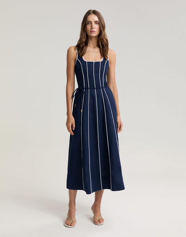 Sportscraft - Ivy Linen Piping Dress