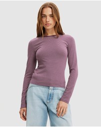 Cotton On - Longline Crew Long Sleeve Top